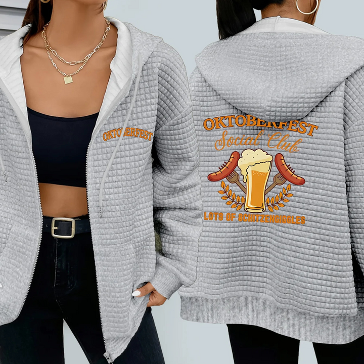 Sabine Oktoberfest Hoodie | Lässiger Bierfest Kapuzenpullover mit Wurst-Motiv für Damen
