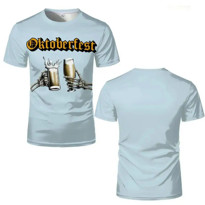 Unisex Oktoberfest T-Shirt | Skelett-Hände T-Shirt mit Bierkrug-Motiv