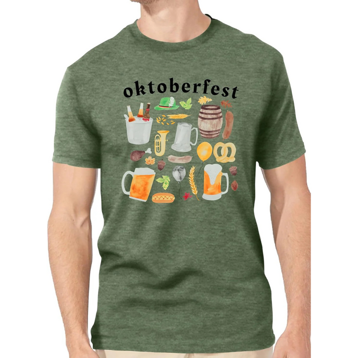 Markus Oktoberfest T-Shirt | Vielseitiges Bierfest Shirt mit Icon-Sammlung für Herren