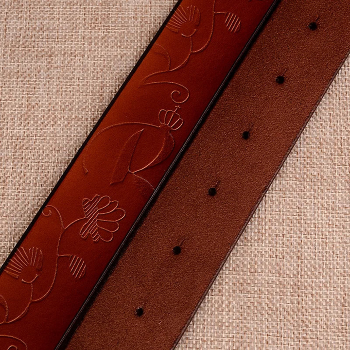 Franziska Trachtengürtel Oktoberfest | Eleganter Damen Ledergürtel mit Ornament-Schnalle