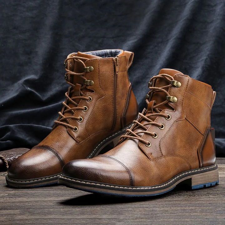 Andreas Lederlookstiefel Oktoberfest | Robuste Herren Stiefel im Vintage-Style