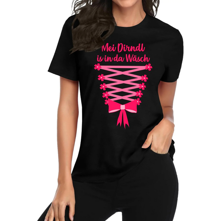 Monika Oktoberfest T-Shirt | Witziges Dirndl-Schnürung Shirt für Damen