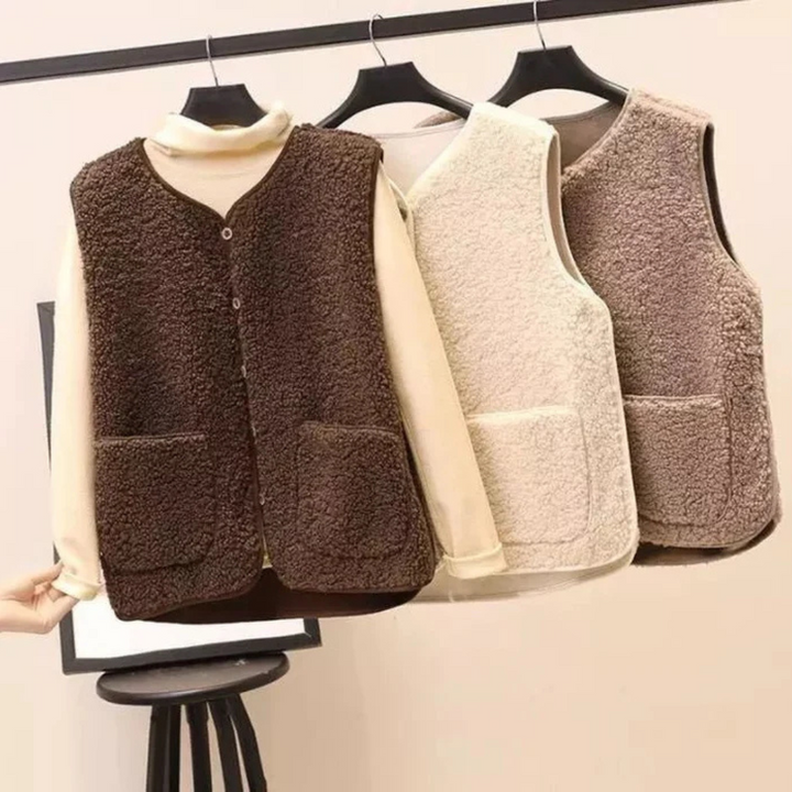 Plüsch-Weste für den Herbst - Elegante Warme Weste für Damen