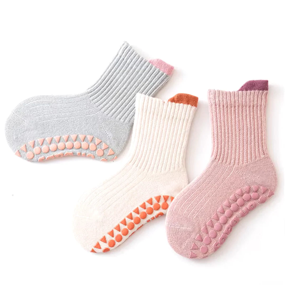 Anti-Rutsch Socken | Niedliches 3er-Set Anti-Rutsch-Socken für Kinder