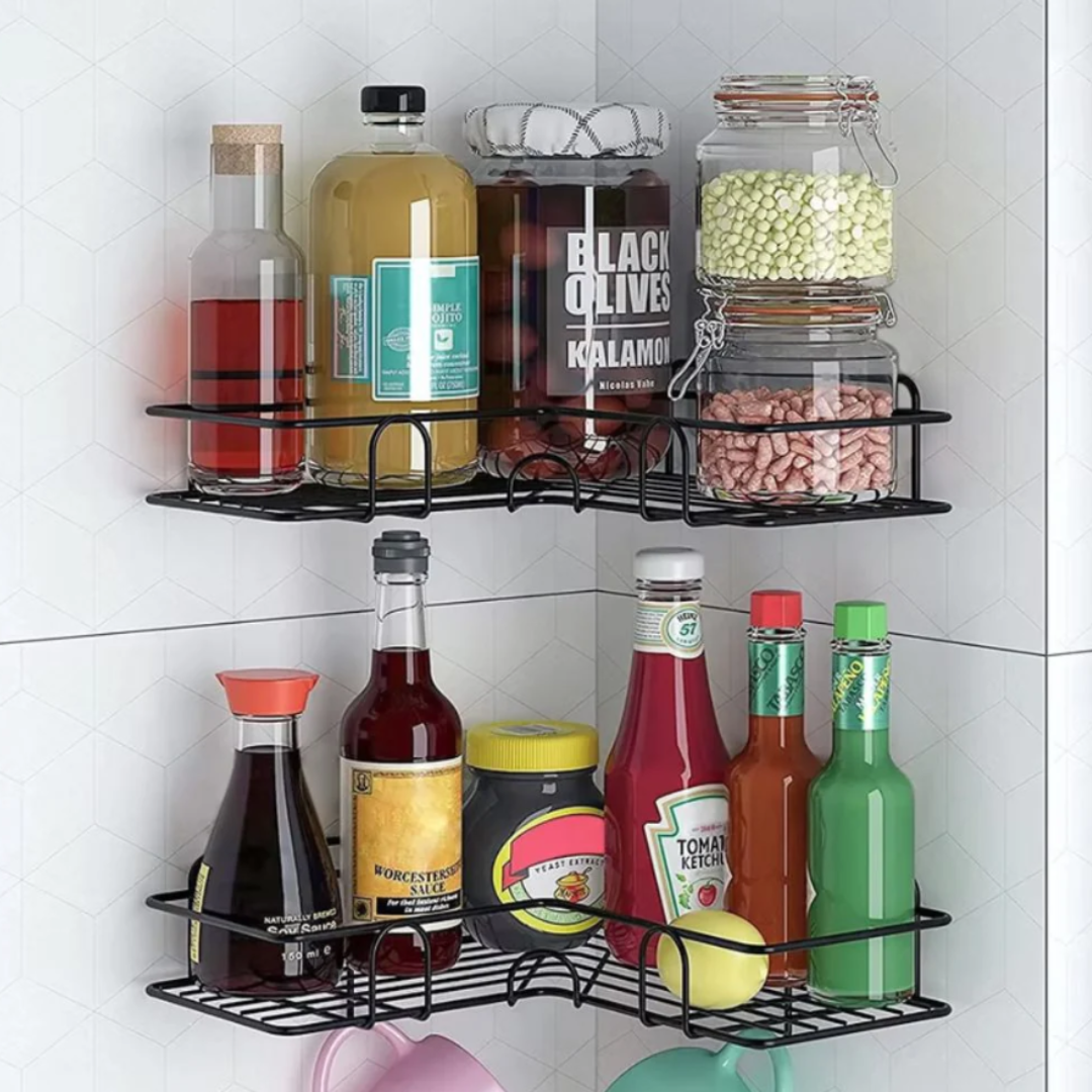 Eckregal Dusche | Rostfreies Badezimmer-Eckregal mit Klebehalterung ohne Bohren