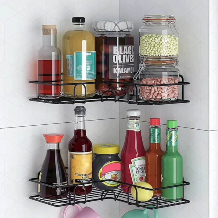 Eckregal Dusche | Rostfreies Badezimmer-Eckregal mit Klebehalterung ohne Bohren