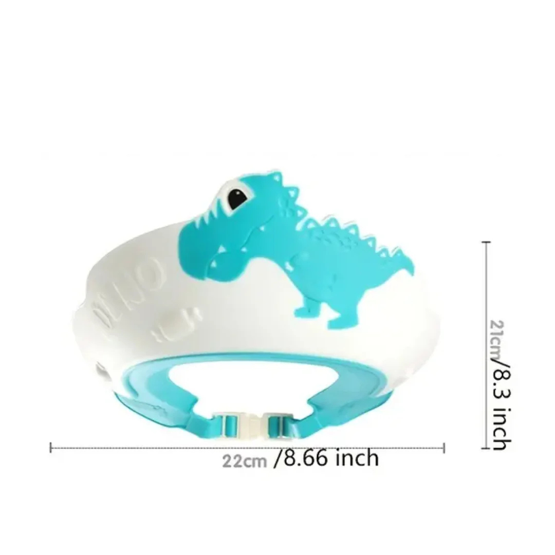 SplashSafe Dino | Wasser und Shampoo-sichere Badekappe