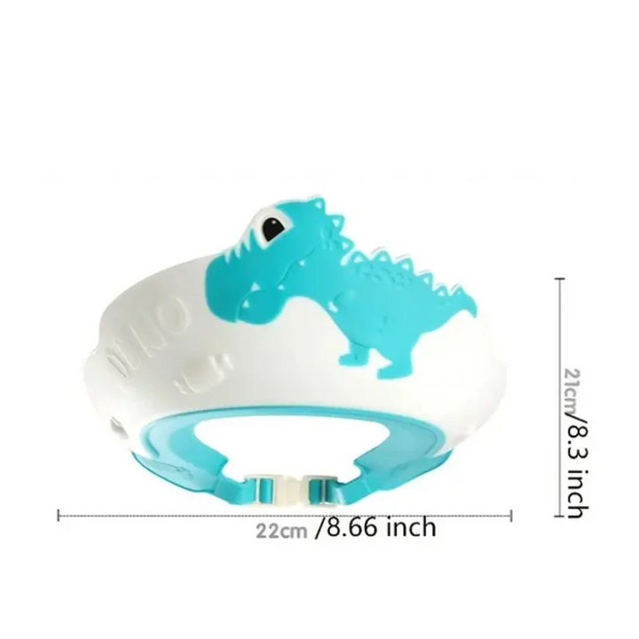 SplashSafe Dino | Wasser und Shampoo-sichere Badekappe