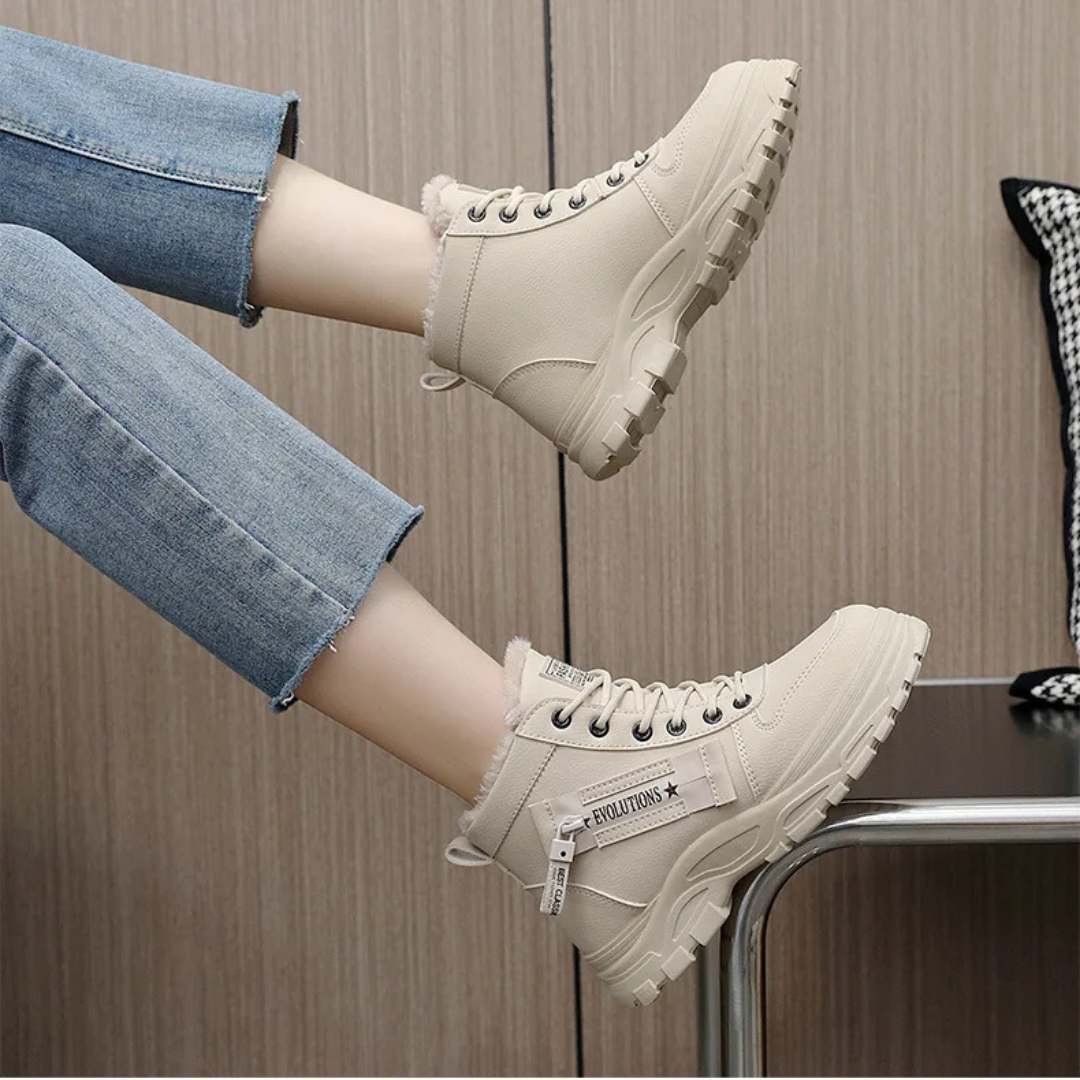 Stiefel Sneaker für den Herbst - Stylische halbhohe warme Stiefel für Damen