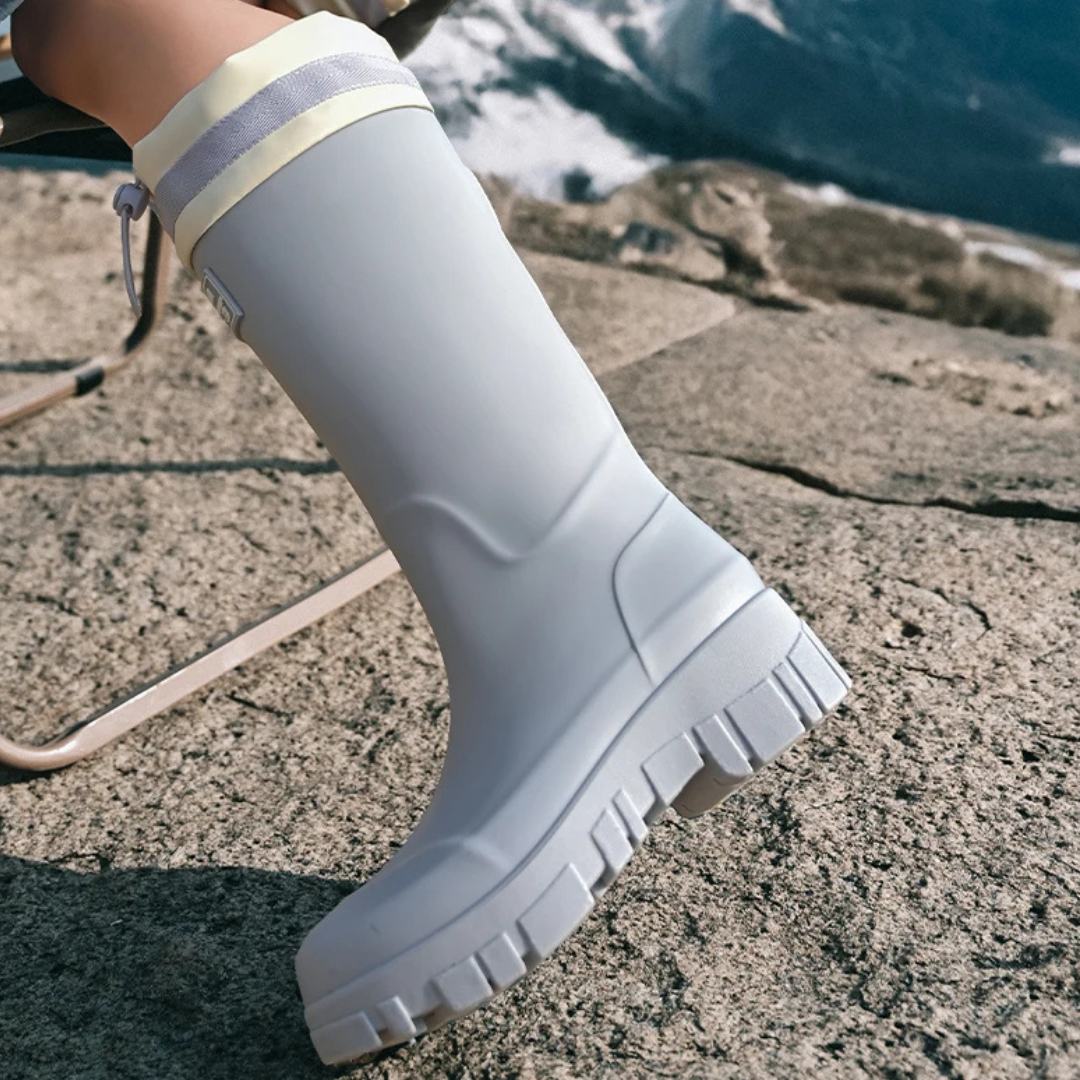 Regenstiefel für den Herbst - Retro Wasserdichte Gummistiefel mit rutschfester Sohle für Damen