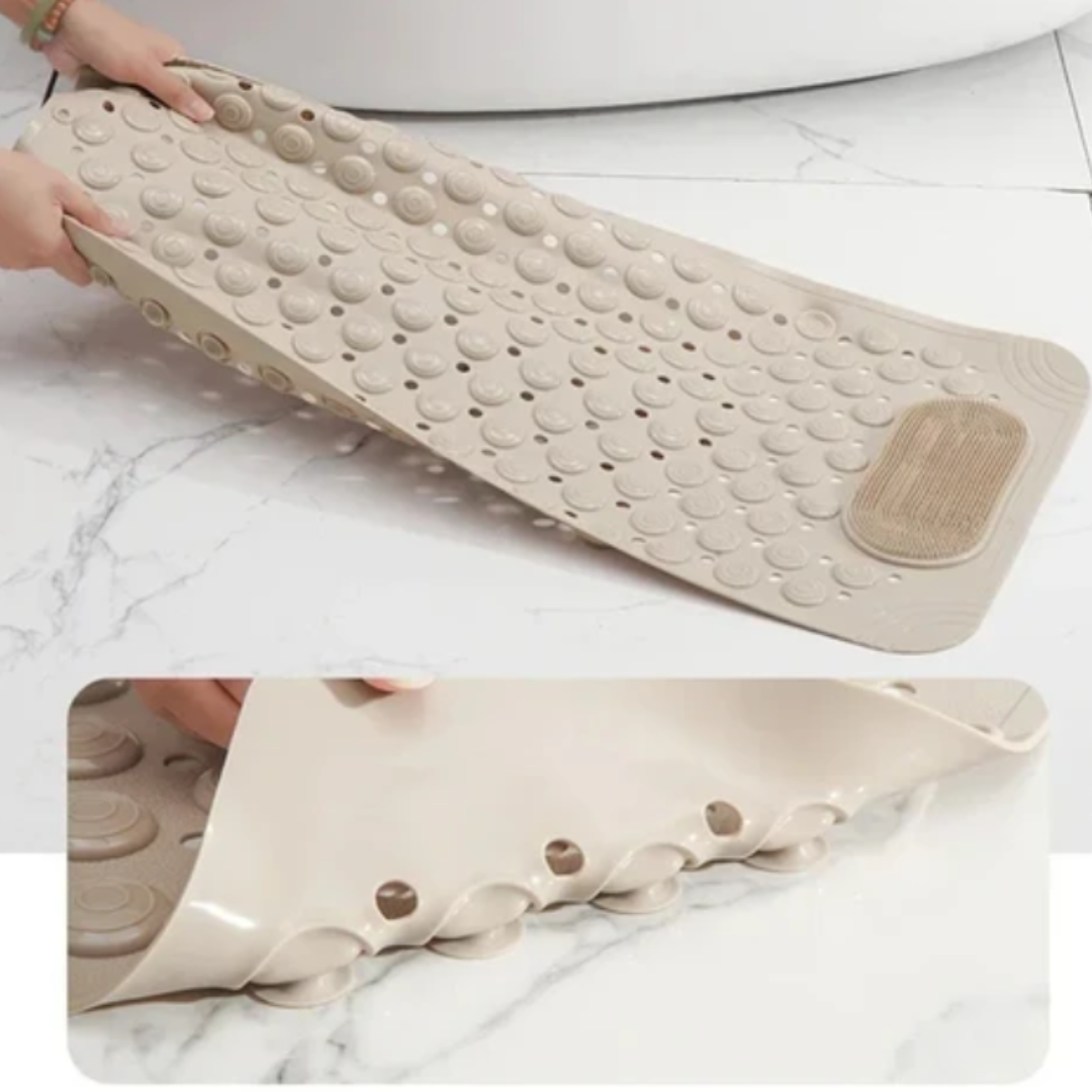 SafeGrip Rutschfeste Duschmatte | Anti-Rutsch-Badematte mit integriertem Fußscrubber