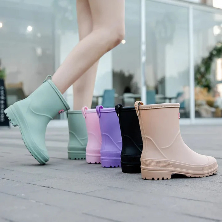 Regenstiefel für den Herbst - Wasserdichte Gummistiefel mit rutschfester Sohle für Damen