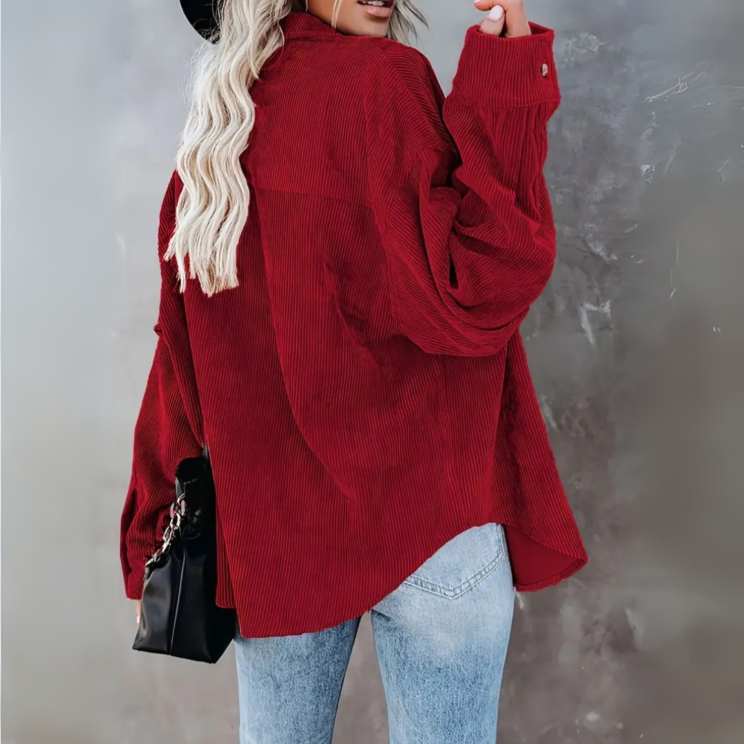 Cordhemd für den Herbst - Stilvolle Rippenflanell Hemdbluse für Damen