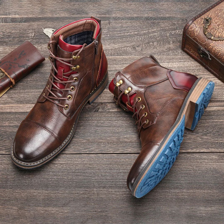 Andreas Lederstiefel Oktoberfest | Robuste Herren Stiefel im Vintage-Style