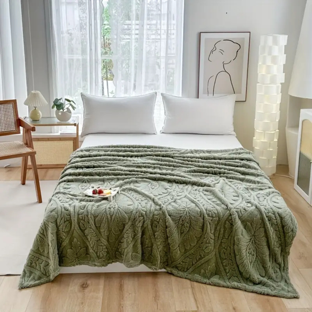 Paris Weave Jacquard Fleece-Decke | Französische Kuscheldecke mit geometrischem Muster