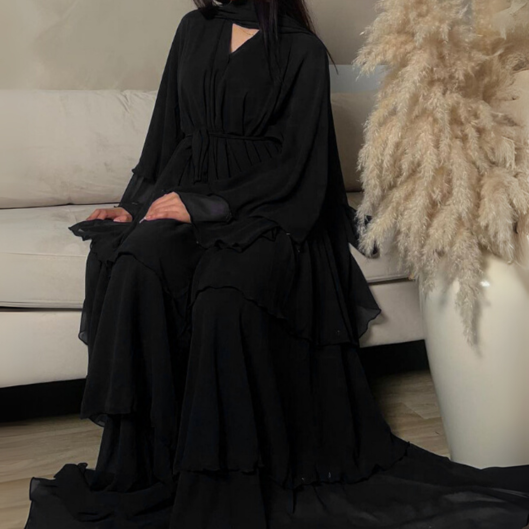 Erna Kleid | Sommerliches Lagenlook-Kleid mit Gürtel und kurzen Ärmeln