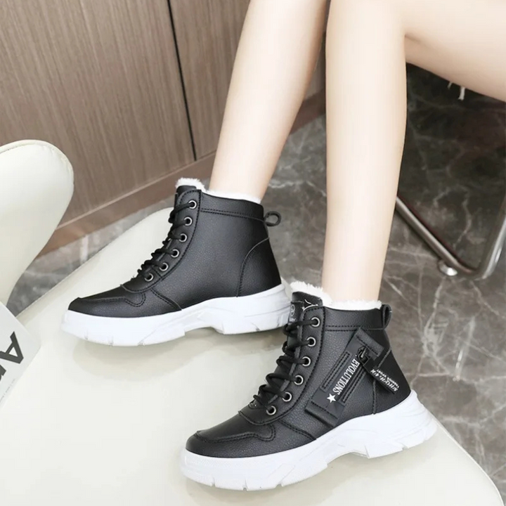 Stiefel Sneaker für den Herbst - Stylische halbhohe warme Stiefel für Damen