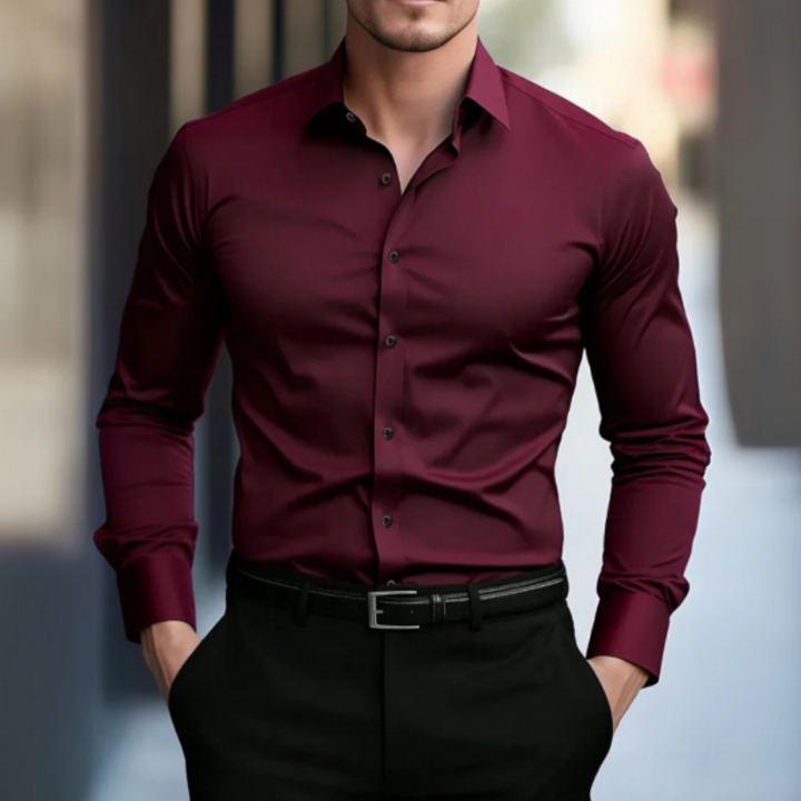 Hemd für Herren - Slim Fit Sommer-Businesshemd mit Stretch