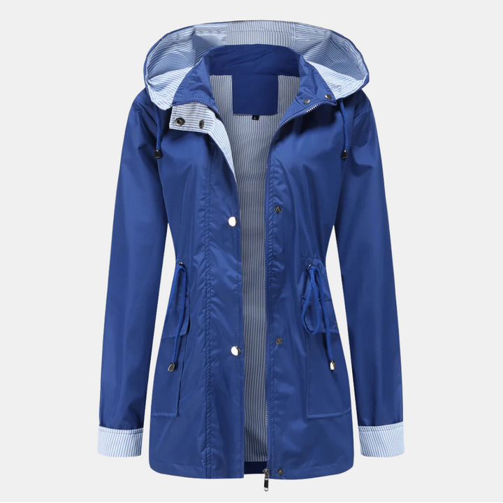 Regenjacke für den Herbst -  Wasserfeste Übergangsjacke mit Kapuze für Damen