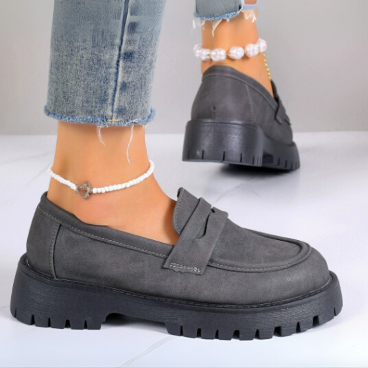Sommerliche Chunky Loafers | Runde Zehen Slip-On Loafers für den täglichen Gebrauch