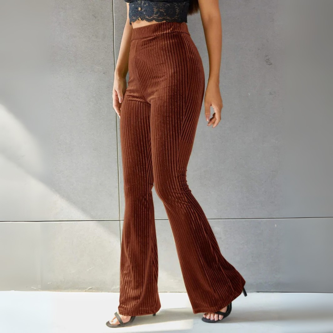 Cordhose für den Herbst - Stilvolle 3/4-Hose mit hoher Taille für Damen