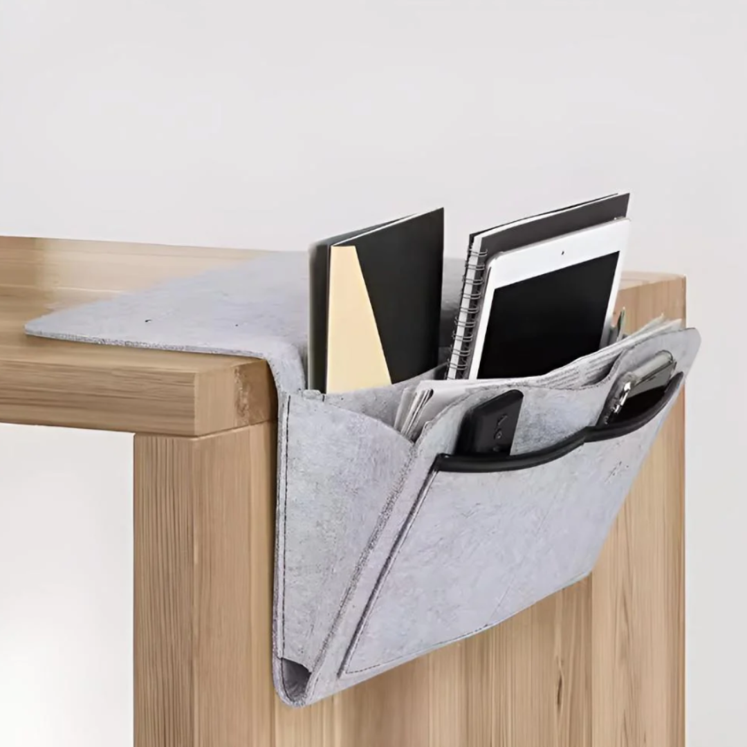 Premium Bett-Organizer | Multifunktionale Nachttisch-Aufbewahrung aus Filz