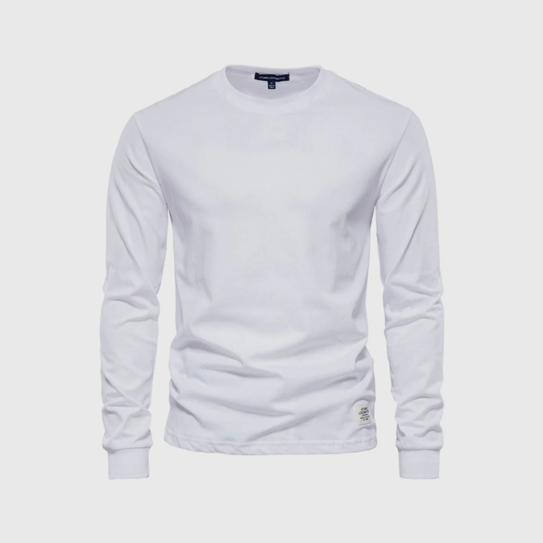 Langarmshirt für den Herbst - Casual Baumwoll-Langarmshirt mit Rundhalsausschnitt für Herren