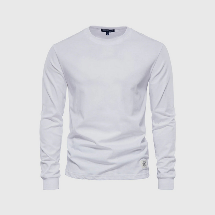 Langarmshirt für den Herbst - Casual Baumwoll-Langarmshirt mit Rundhalsausschnitt für Herren