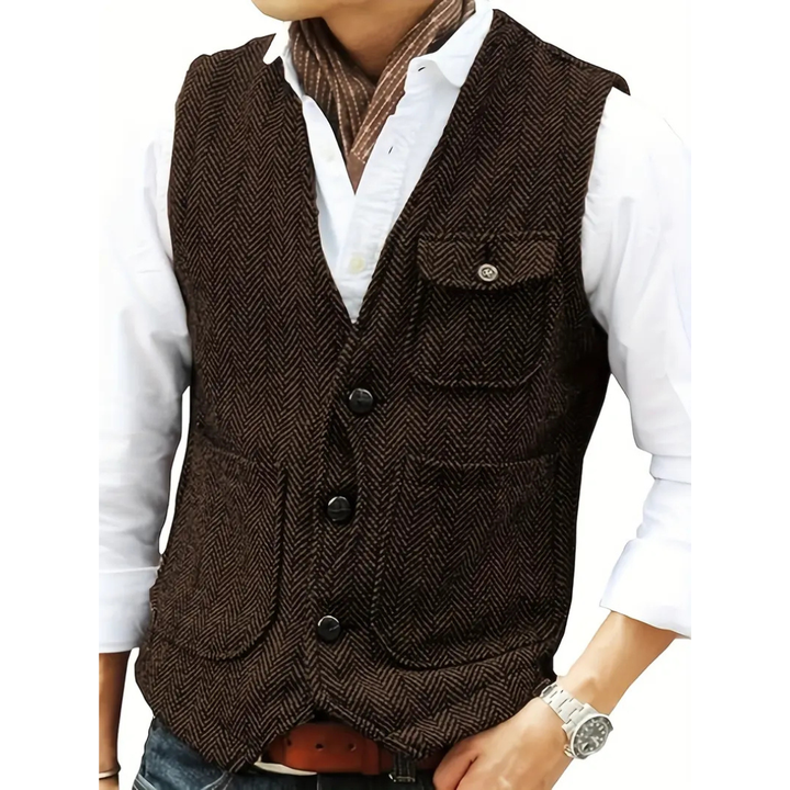 Klaus Lederweste Oktoberfest | Traditionelle Herren Weste aus echtem Wildleder