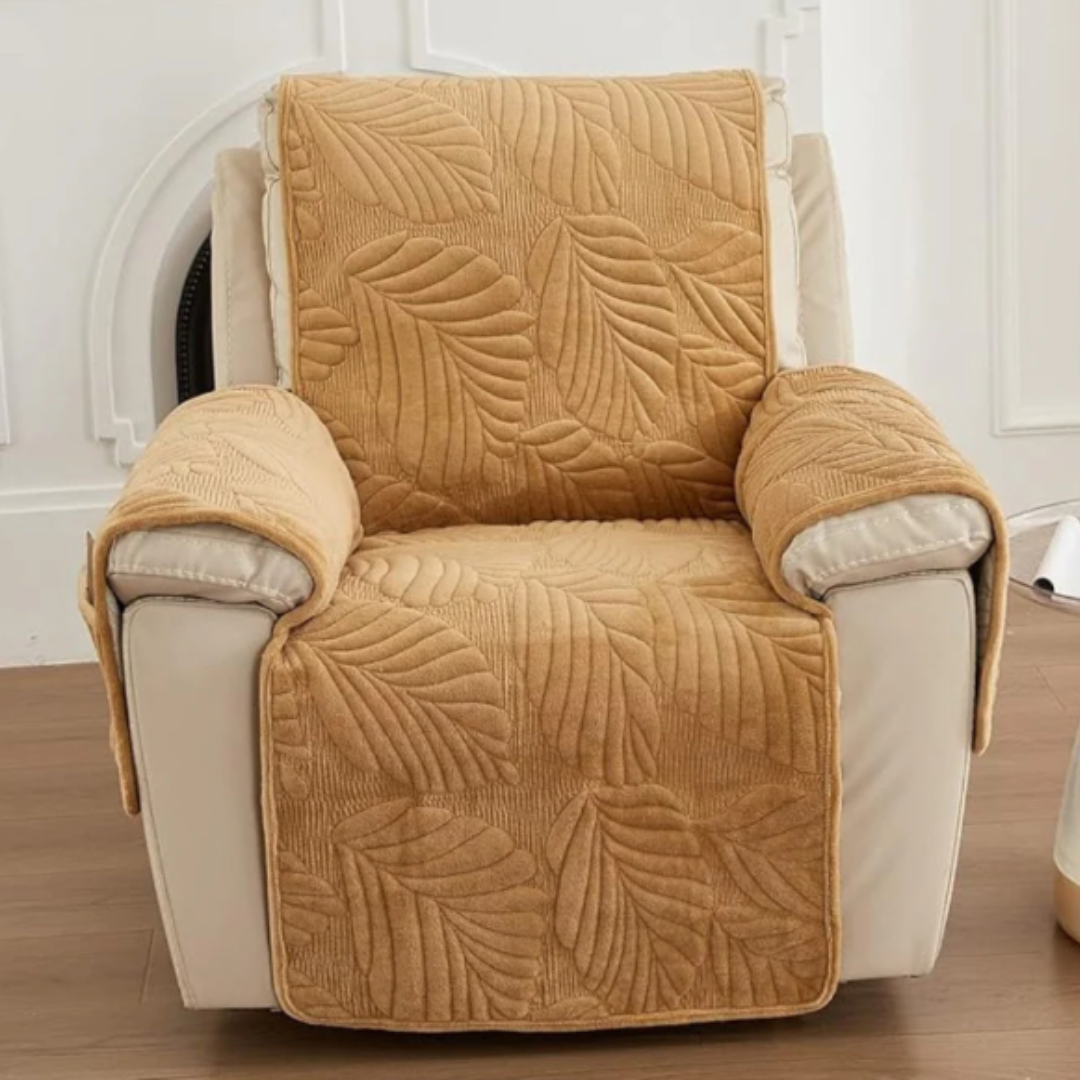 Verdant Leaf Sesselüberwurf | Rutschfester Schutzbezug mit elegantem Blattmuster