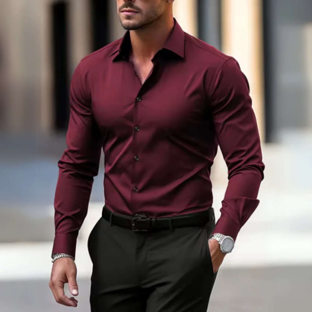 Hemd für Herren - Slim Fit Sommer-Businesshemd mit Stretch