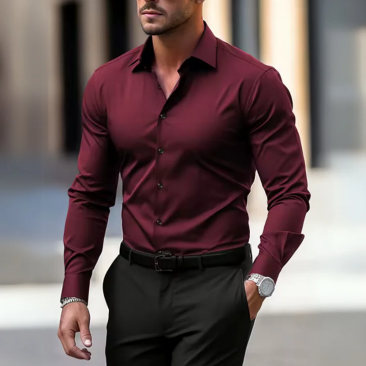 Hemd für Herren - Slim Fit Sommer-Businesshemd mit Stretch