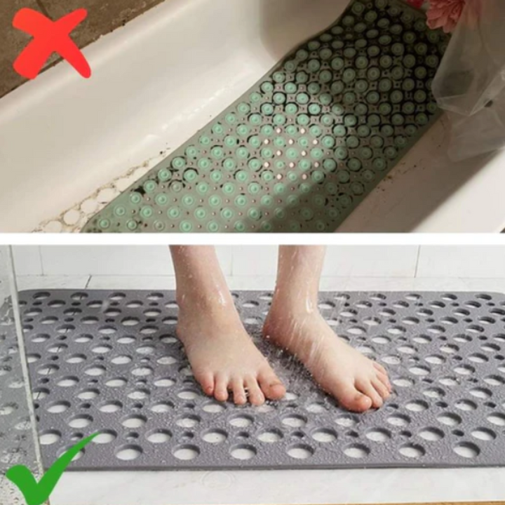 Rutschfeste Duschmatte | Antibakterielle PVC-Badematte mit Saugnäpfen für sicheres Duschen