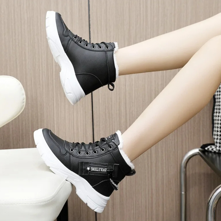 Stiefel Sneaker für den Herbst - Stylische halbhohe warme Stiefel für Damen