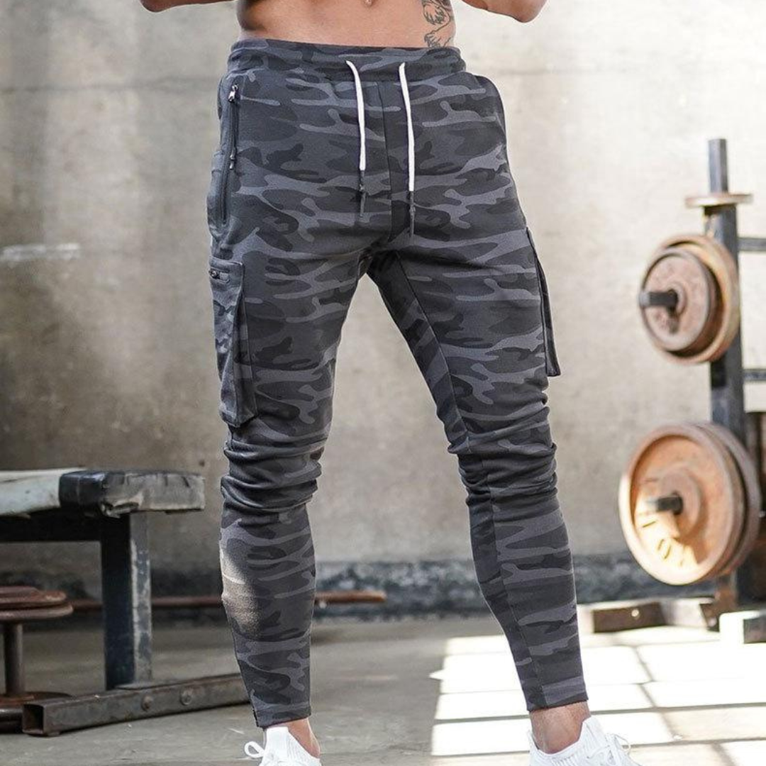 Tom Jogginghose Herren | Dehnbare Slim Fit Sporthose mit Seitentaschen für Fitness Training