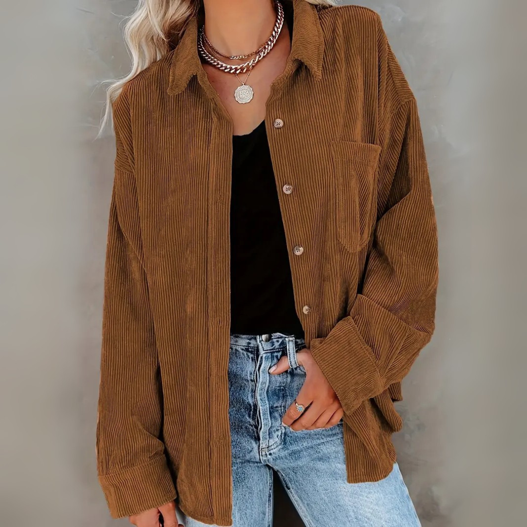 Cordhemd für den Herbst - Stilvolle Rippenflanell Hemdbluse für Damen