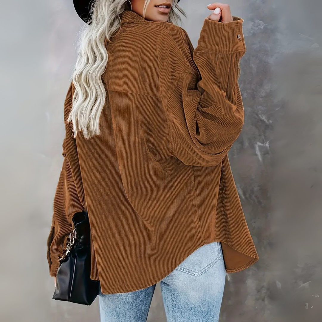 Cordhemd für den Herbst - Stilvolle Rippenflanell Hemdbluse für Damen