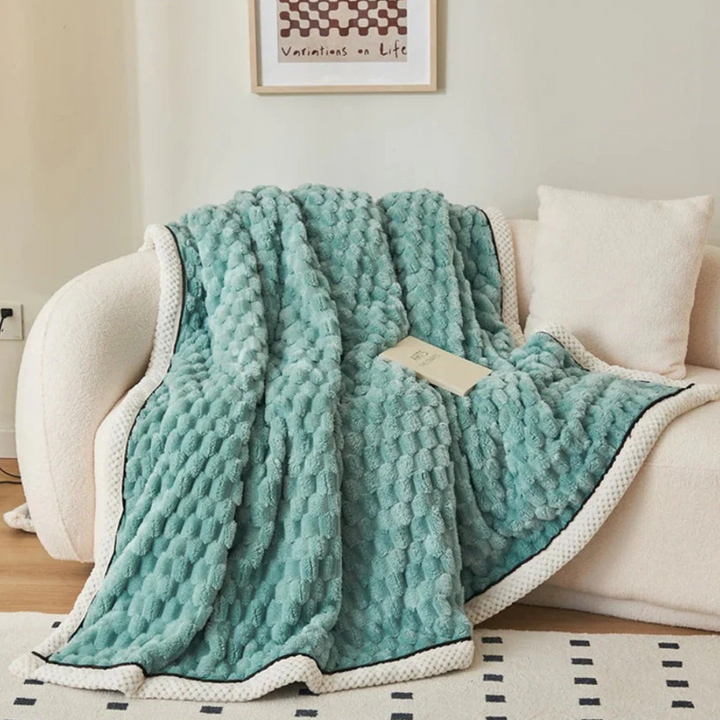 Cloud Cuddle Decke | Luxuriöse Kuscheldecke mit Bubble-Textur und Sherpa-Fleece