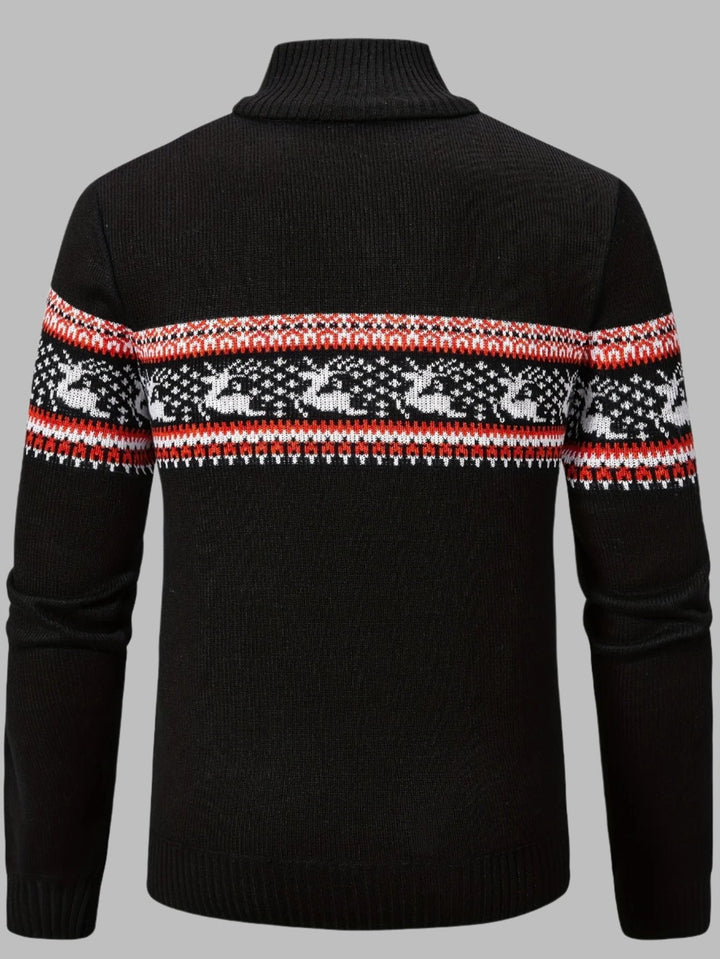 Luc Half-Zip Schifferpullover | Norwegischer Strickpullover mit Reißverschluss für Herren