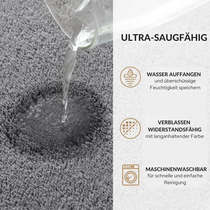 Memory-Schaum-Badematte | Luxuriös schnell trocknend rutschfest 3er Set
