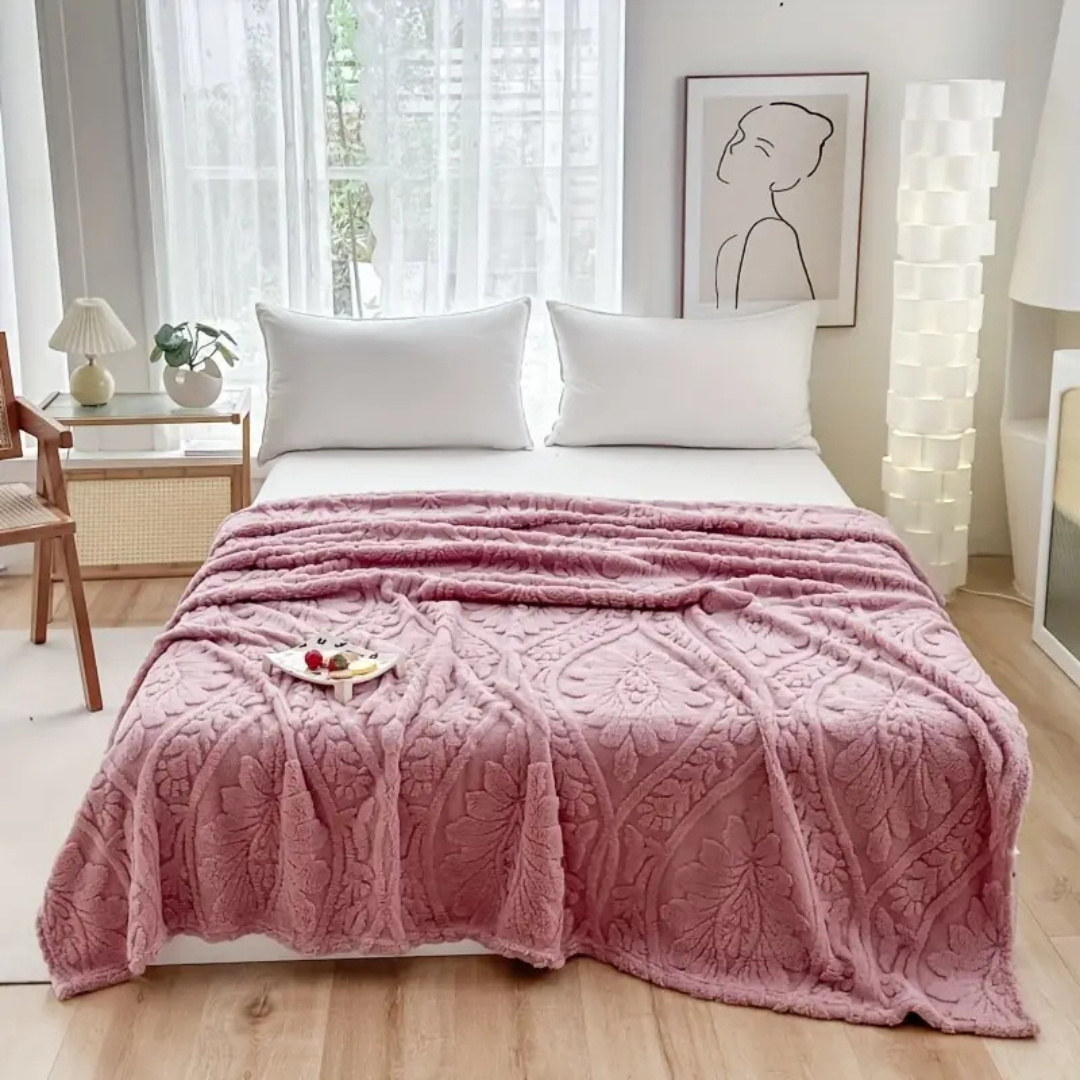 Paris Weave Jacquard Fleece-Decke | Französische Kuscheldecke mit geometrischem Muster