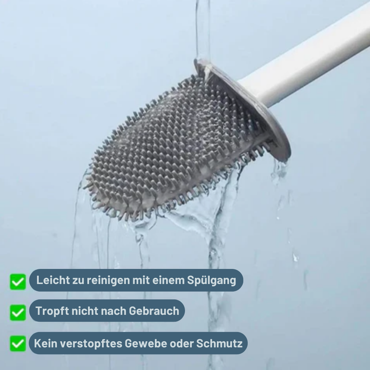 Clean Silikon-Toilettenbürste | Premium WC-Bürste mit Wandhalterung und antibakterieller Oberfläche