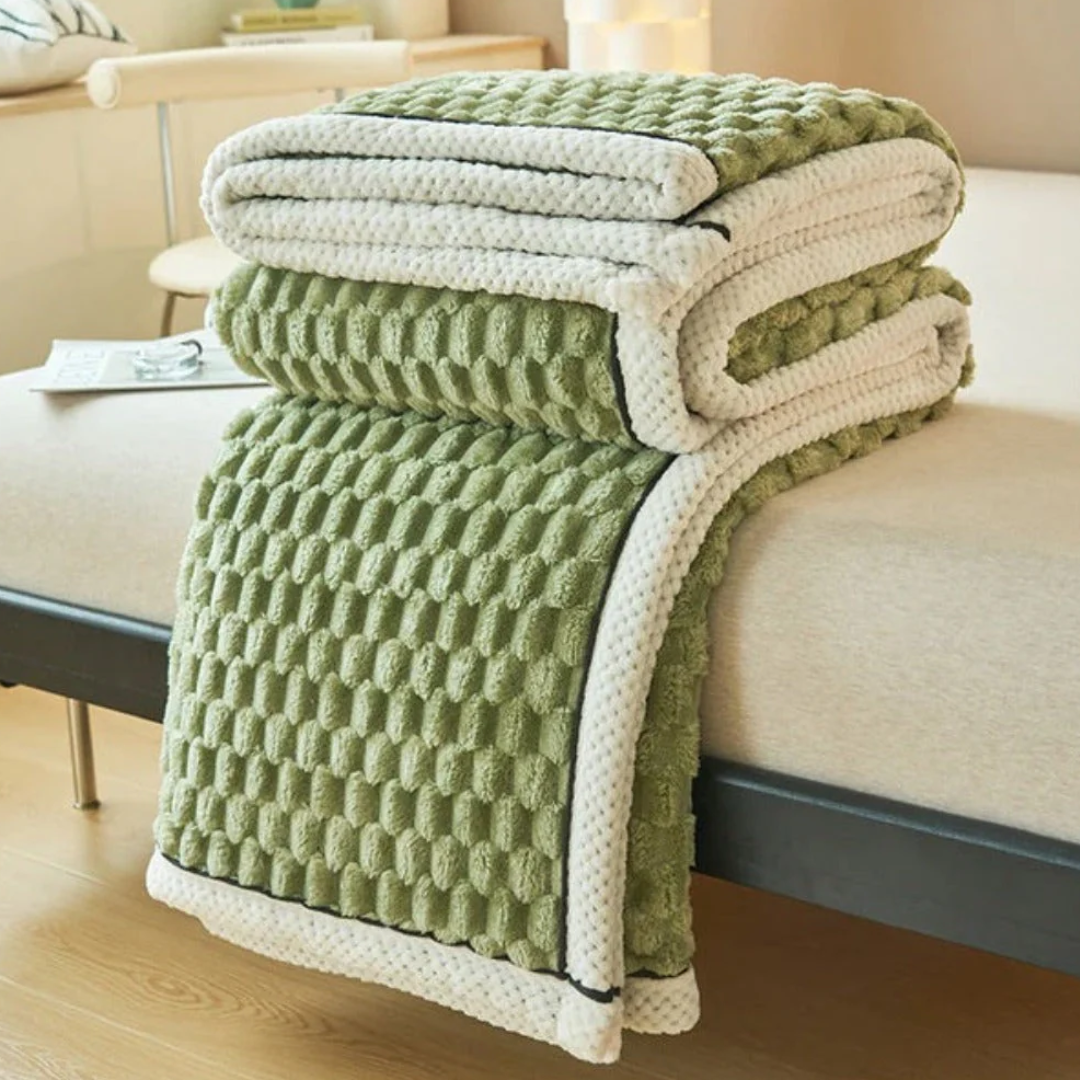 Cloud Cuddle Decke | Luxuriöse Kuscheldecke mit Bubble-Textur und Sherpa-Fleece