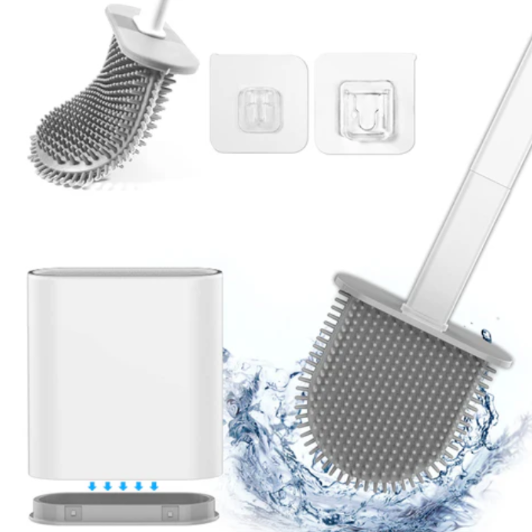 Clean Silikon-Toilettenbürste | Premium WC-Bürste mit Wandhalterung und antibakterieller Oberfläche