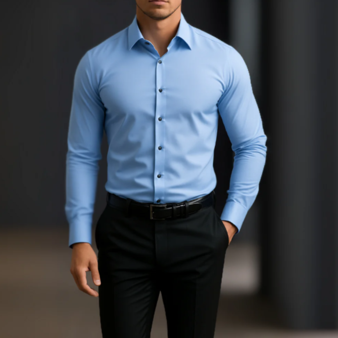 Hemd für Herren - Slim Fit Sommer-Businesshemd mit Stretch