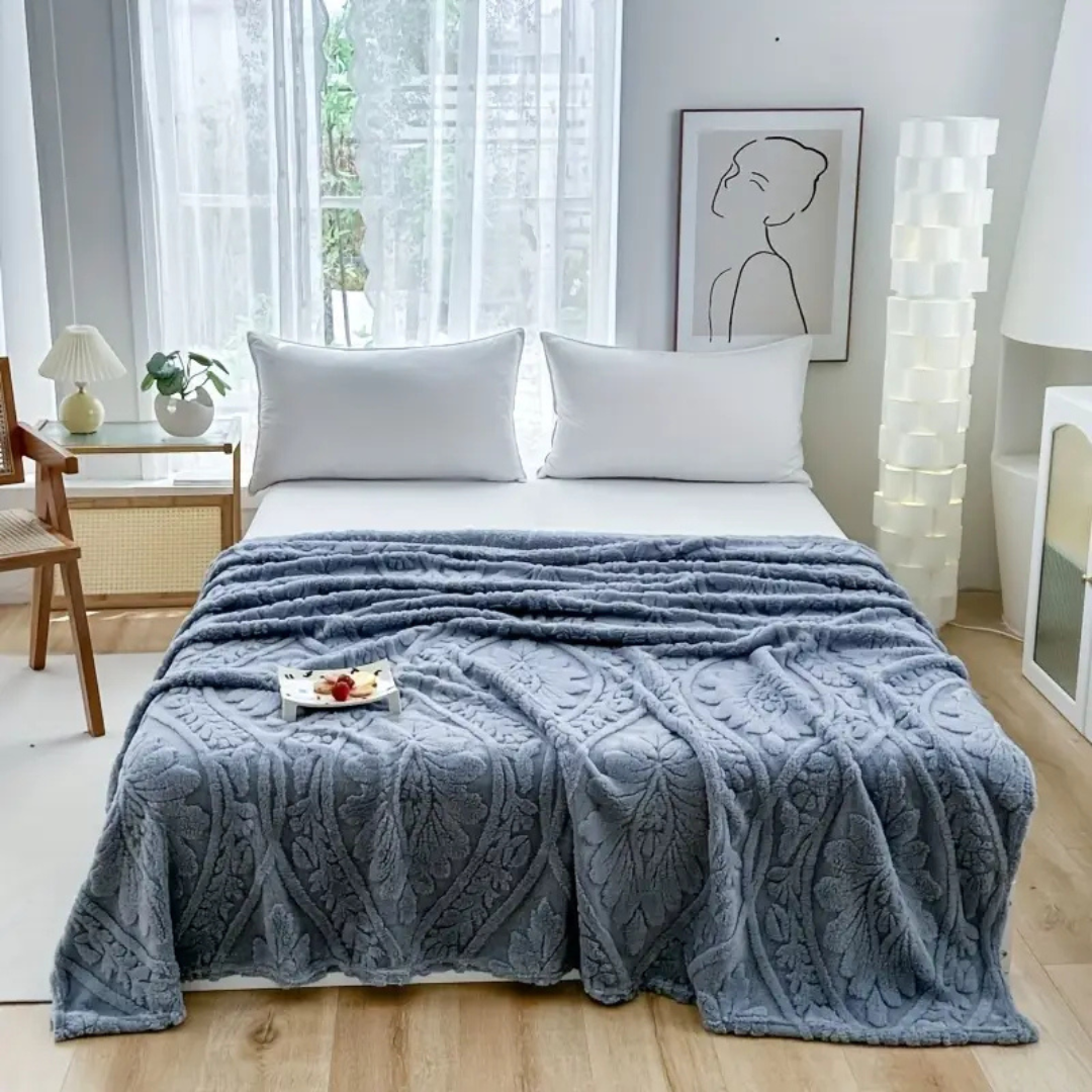 Paris Weave Jacquard Fleece-Decke | Französische Kuscheldecke mit geometrischem Muster