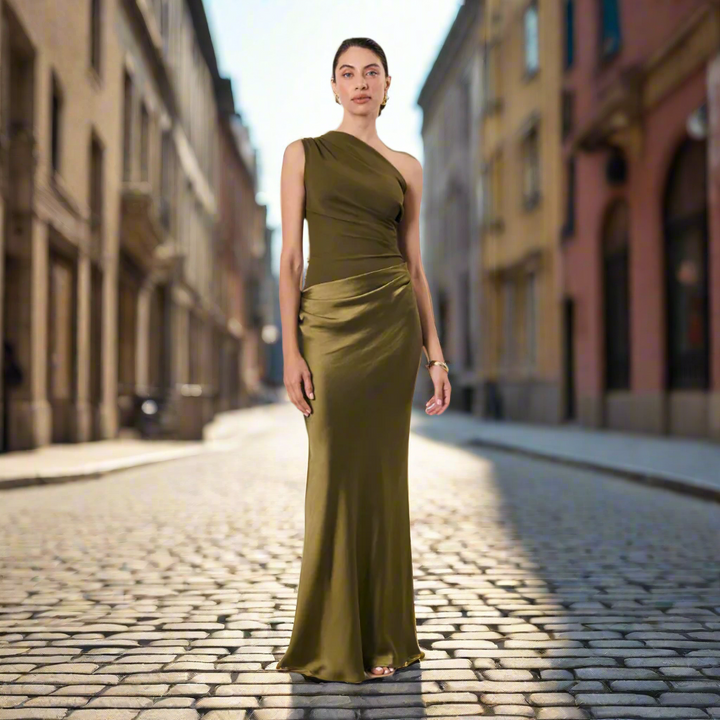 Helga One-Shoulder Kleid | Elegantes Sommerabendkleid für Frauen