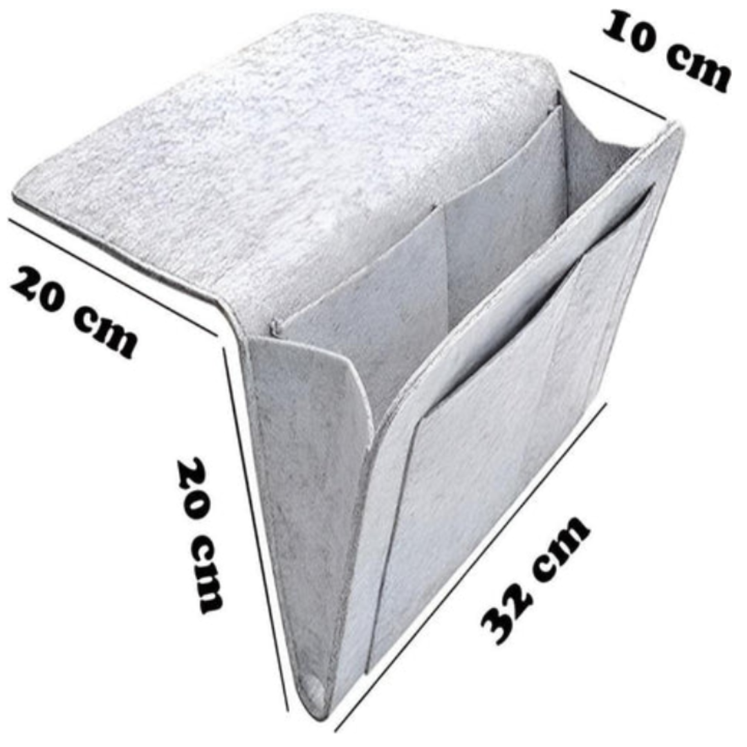 Premium Bett-Organizer | Multifunktionale Nachttisch-Aufbewahrung aus Filz