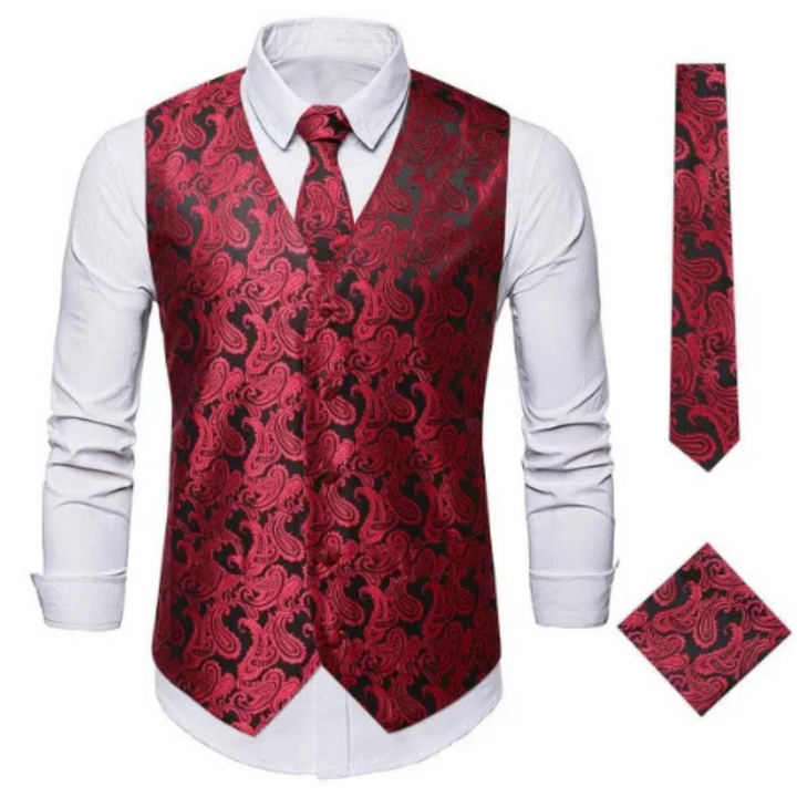 Heinrich Anzugweste Oktoberfest | Elegante Herren Weste mit Paisley-Muster