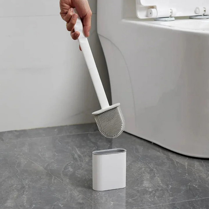 Clean Silikon-Toilettenbürste | Premium WC-Bürste mit Wandhalterung und antibakterieller Oberfläche